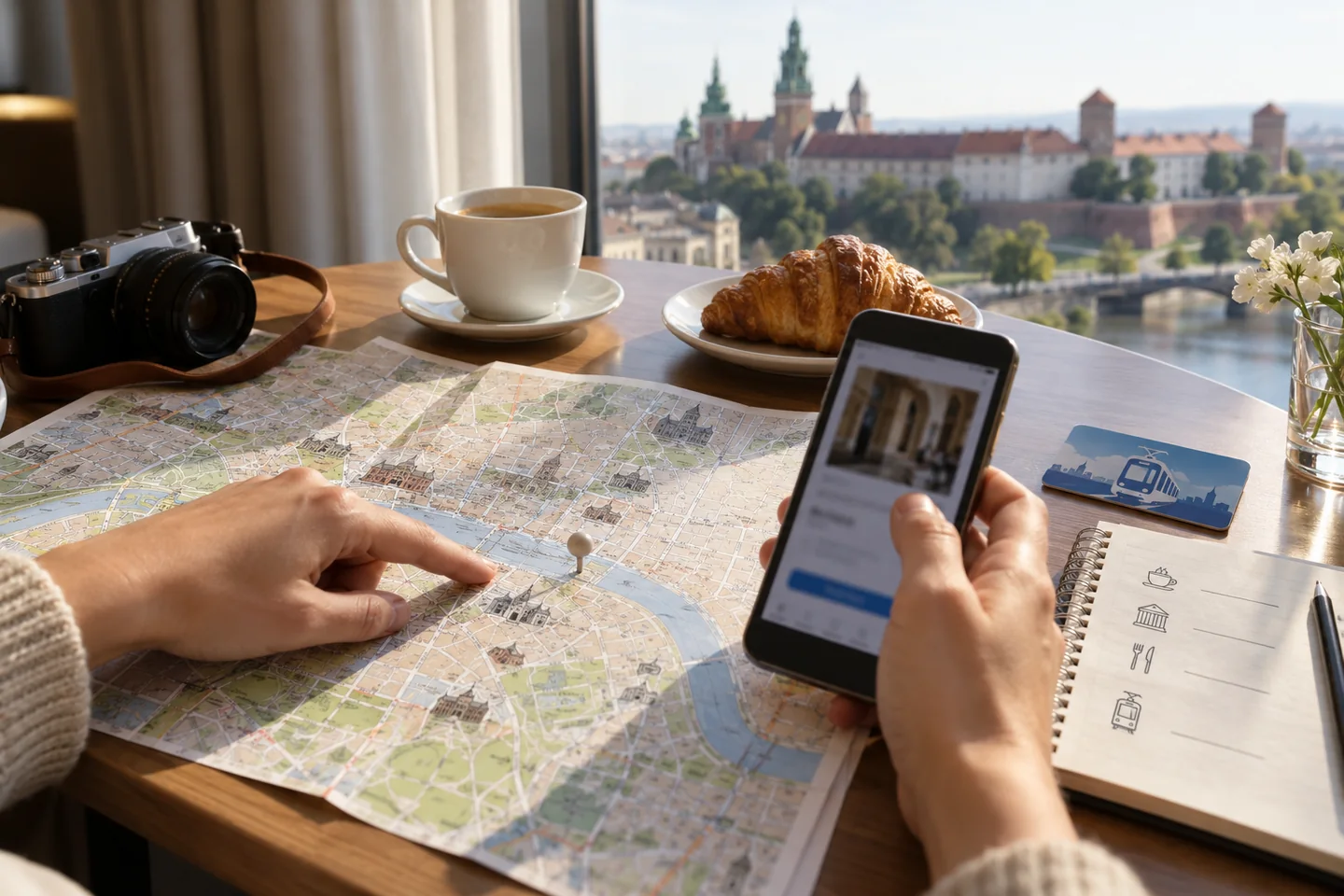 Plan dnia w Krakowie z potwierdzoną godziną wejścia do Fabryki Schindlera