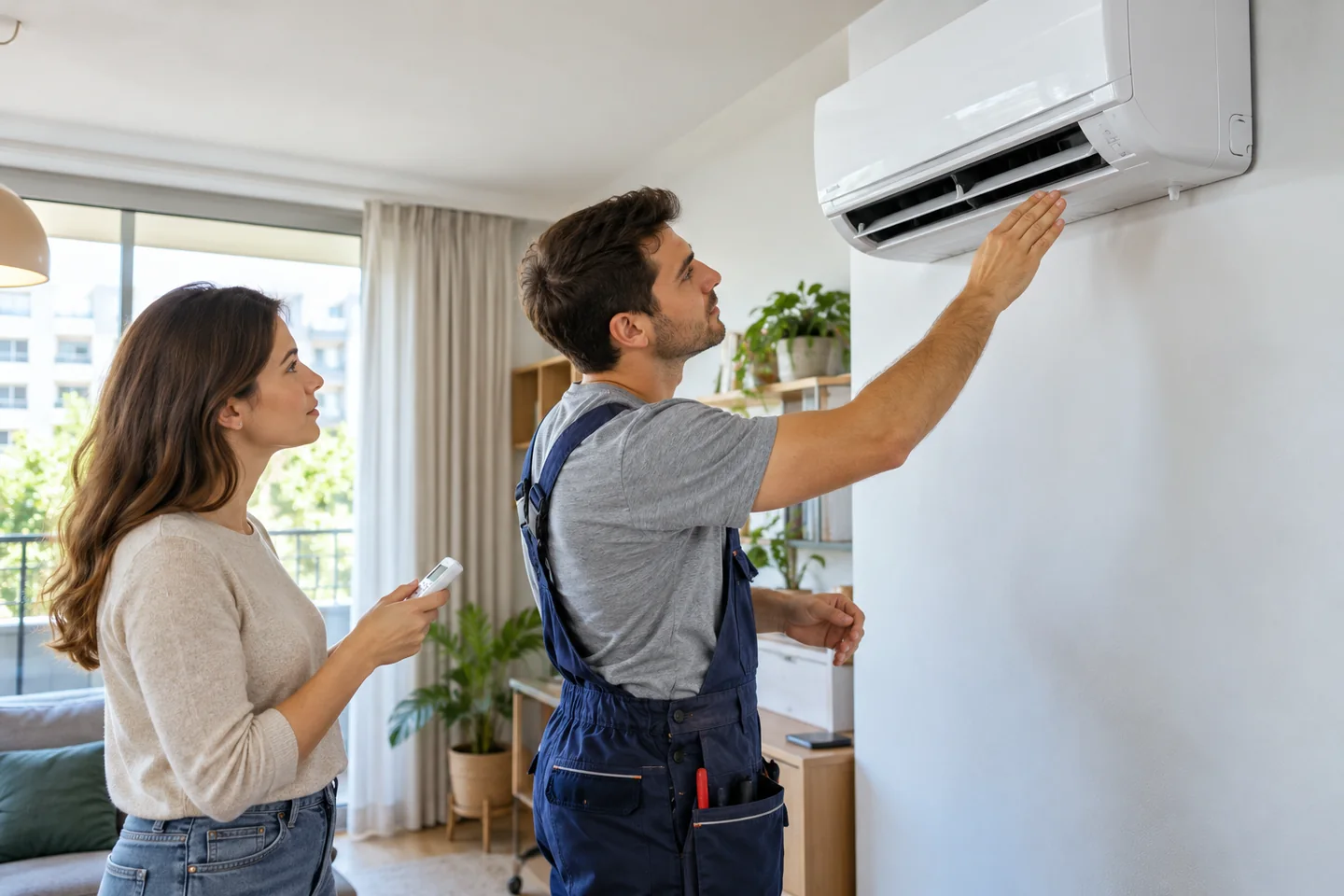 Odbiór klimatyzacji w mieszkaniu z kontrolą nawiewu i odpływu skroplin