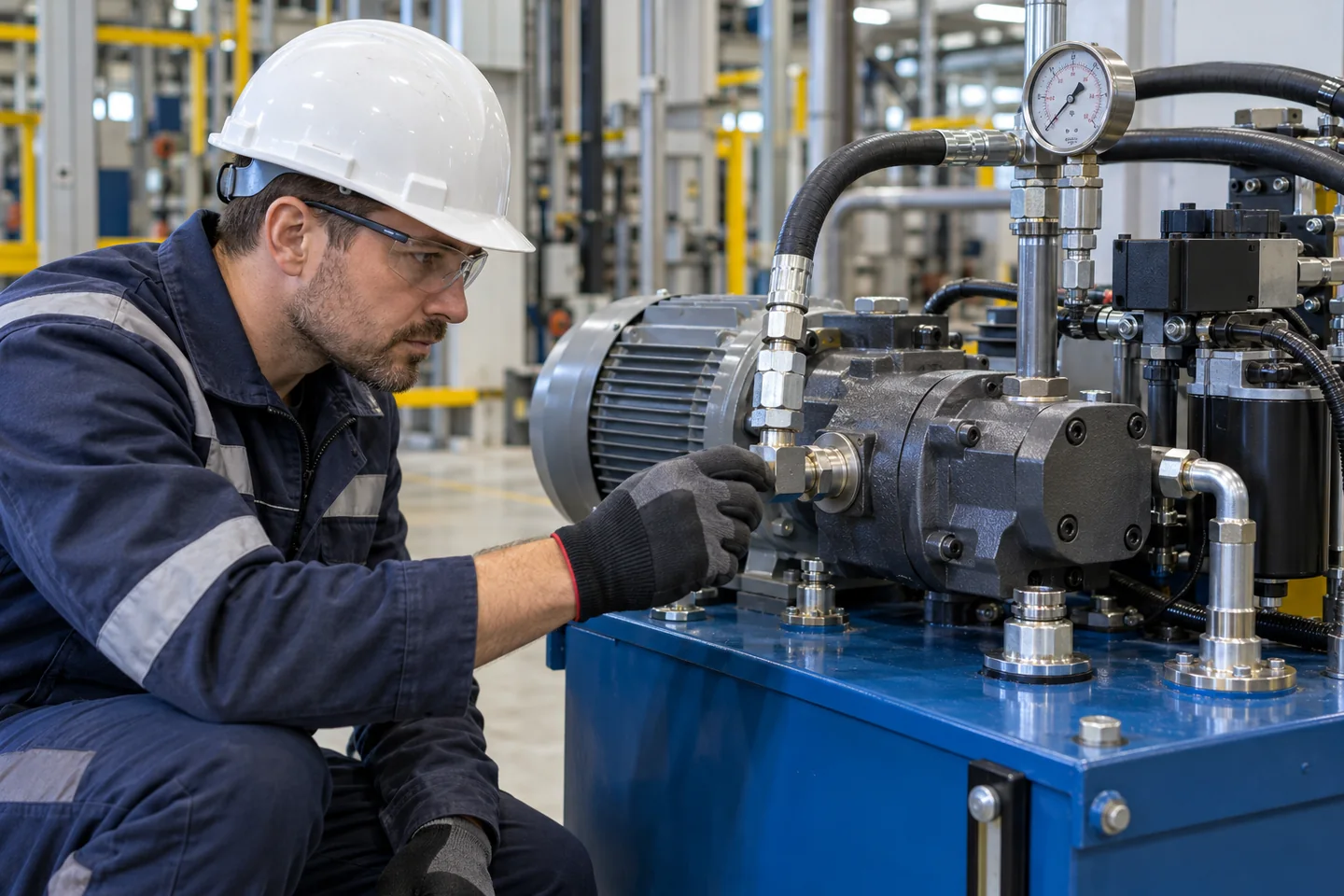 Diagnostyka pompy łopatkowej na podstawie pomiarów całego układu hydraulicznego