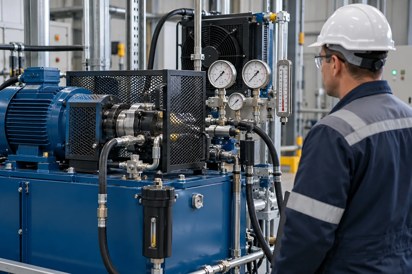 Kontrolowane uruchomienie układu hydraulicznego po wymianie pompy